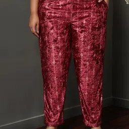 Amydus Women Plus Size Ethnic Motifs Printed Straight Fit Stain Resistant Trouser-14