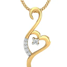 KUBERBOX 18KT Gold Diamond-Studded Forever Heart Pendant 0.6gm-image-43