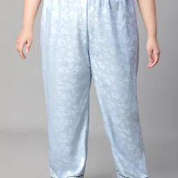 Oxolloxo Plus Size Printed Relaxed Fit Straight-Leg Lounge Pant-image-91