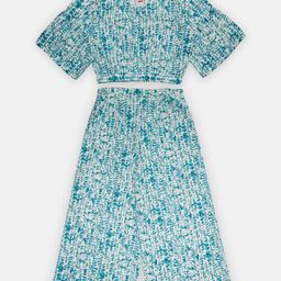 KiddoPanti Girls Printed V-Neck Pure Cotton Crop Top with Palazzos-image-72