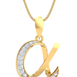 KUBERBOX Alpha 18KT Gold Diamond-Studded Pendant-1.31gm-picture-29