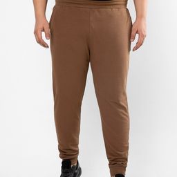 Instafab Plus Men Brown Solid Cotton Joggers-image-62