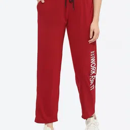 Fashionable Women Typography Printed Cotton Sports Track Pants-picture-11