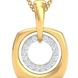 KUBERBOX Fleur Surreal 18KT Gold Diamond-Studded Pendant-0.9gm-picture-41