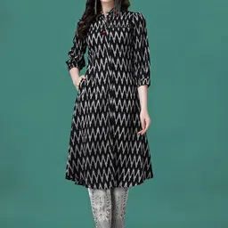 KALINI Printed Regular Pure Cotton Kurta with Trousers-55