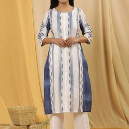 W Printed Regular Pure Cotton Kurta with Trousers-image-36