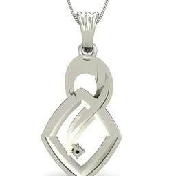 KUBERBOX Sharp Featured 18KT White Gold Diamond-Studded Pendant- 2.4 gm-image-32