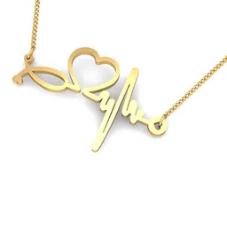 KUBERBOX Heartbeat Double Loop 18KT Gold Pendant-2.32gm image 2
