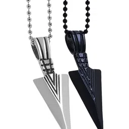 Saizen Men Set Of 2 Spear Arrowhead-Charm Pendant With Chain image 3