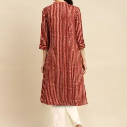 Rangita Striped Printed Regular Kurta with Trousers image 4
