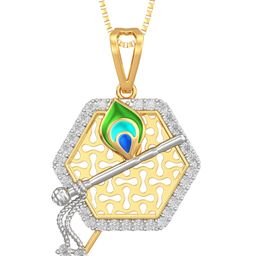 Joyalukkas 22K GemStones Studded Lord Krishna Pendant Gold-2.16 gm-image-59
