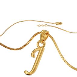 Joyalukkas 22KT Alphabet "J" Pendant Gold -1.11 gm-image-70
