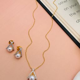 ABDESIGNS Gold-Plated American Diamond-Studded Jewellery Set-31