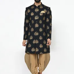KISAH Self-Design Cotton Sherwani Set-picture-11