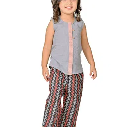 Tiny Bunnies Girls Round Neck Top with Trousers-10