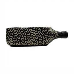INDIA MEETS INDIA Black & Beige Abstract Ceramic Bottle Planter-image-60