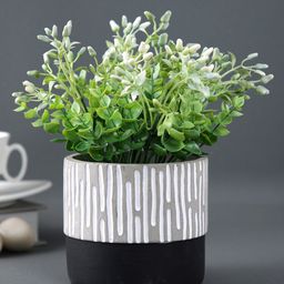 TAYHAA Black Textured Indoor Planter-16