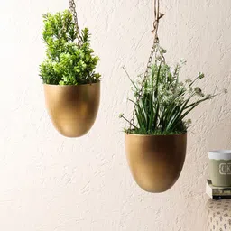 Amaya Decors Set Of 2 Gold Solid  Planters-38