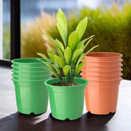 Kuber Industries Pack Of 12 Orange & Green Planters-51