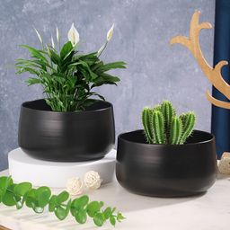 Homspurts Black 2 Pieces Metal Planters-image-53