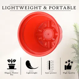 Kuber Industries Red Set Of 8 Plastic Planters image 4