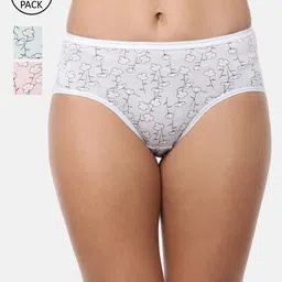 RedRose Women Pack Of 3 Printed Hipster Briefs Zarna-image-78