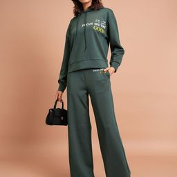 Tokyo Talkies Typography Printed Relaxed Fit Hooded Sweatshirt With Wide Leg Trousers-image-56