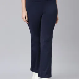Enamor Women Antimicrobial Bootcut High-Rise Track Pants-image-61