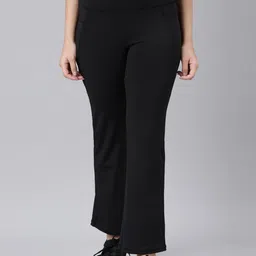 Enamor Women Antimicrobial Bootcut High-Rise Track Pants-image-85