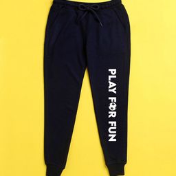 NUSYL Kids Navy Blue Printed Joggers-image-37