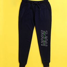 NUSYL Kids Navy Blue Printed Joggers-image-79