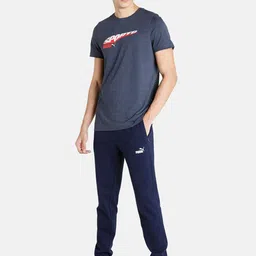 Puma Men Blue Solid Zippered Jersey Track Pants-picture-30