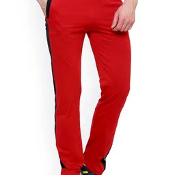 DYCA Men Red Solid Regular Fit Cotton Track Pant-image-36