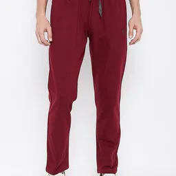 Adobe Men Burgundy Solid Track Pants-image-97