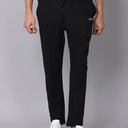 Rodamo Men Black Brand Logo Printed Slim-Fit Track Pants-image-33