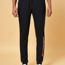 Ajile by Pantaloons Men Black Solid Slim-Fit Track Pants-picture-3