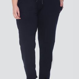 CUPID Women Navy Blue Solid Cotton Lounge Pants-picture-12