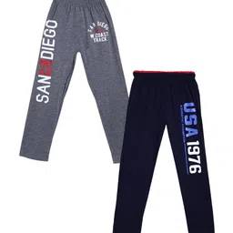 SWEET ANGEL Boys Pack Of 2 Printed Straight-Fit Cotton Track Pants-image-52