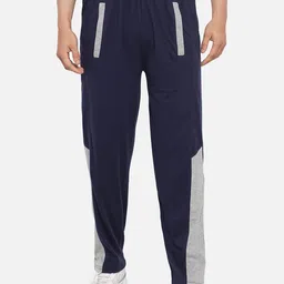 FFLIRTYGO Men Navy Blue Solid Comfort-Fit Pure Cotton Track Pants-image-94