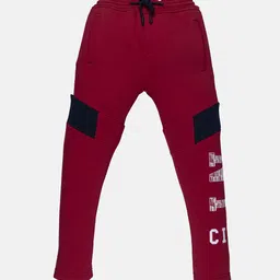 Status Quo Boys Red & Black Colourblocked Cotton Track Pant-image-26