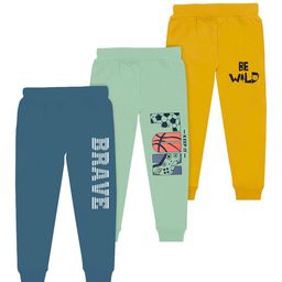 BAESD Boys Pack Of 3 Typography Printed Joggers-image-24