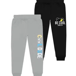 BAESD Boys Pack Of 2 Typography Printed Joggers-image-98
