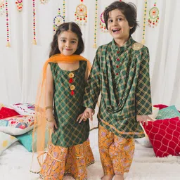 pspeaches Boys Green High Slit Kurti with Pants-image-26
