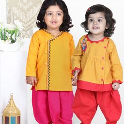 BownBee Boys Yellow Embroidered Kurta with Dhoti Pants-19