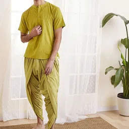 VASTRAMAY Men Regular Pure Cotton Kurta with Dhoti Pants-picture-46