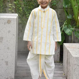 Fayon Kids Boys Printed Regular Pure Cotton Kurta with Dhoti Pants-41