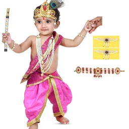 RAJ FANCY DRESSES Kids Krishna Costume Top with Dhoti Pants-53
