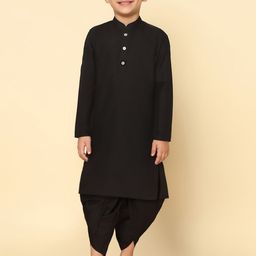 KISAH Boys Mandarin Collar Straight Kurta with Pyjamas-picture-24