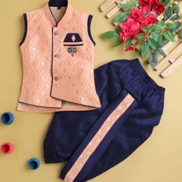 Jeetethnics Boys Ethnic Motifs Woven Designed Regular Kurta With Dhoti Pants-19