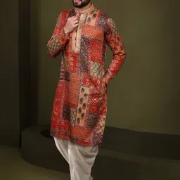 KISAH Ethnic Motifs Printed Regular Kurta with Dhoti Pants-picture-58